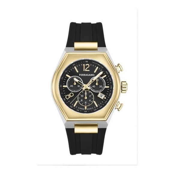 Ferragamo Tonneu Chrono Silicone Watch - NWT - Picture 1 of 5